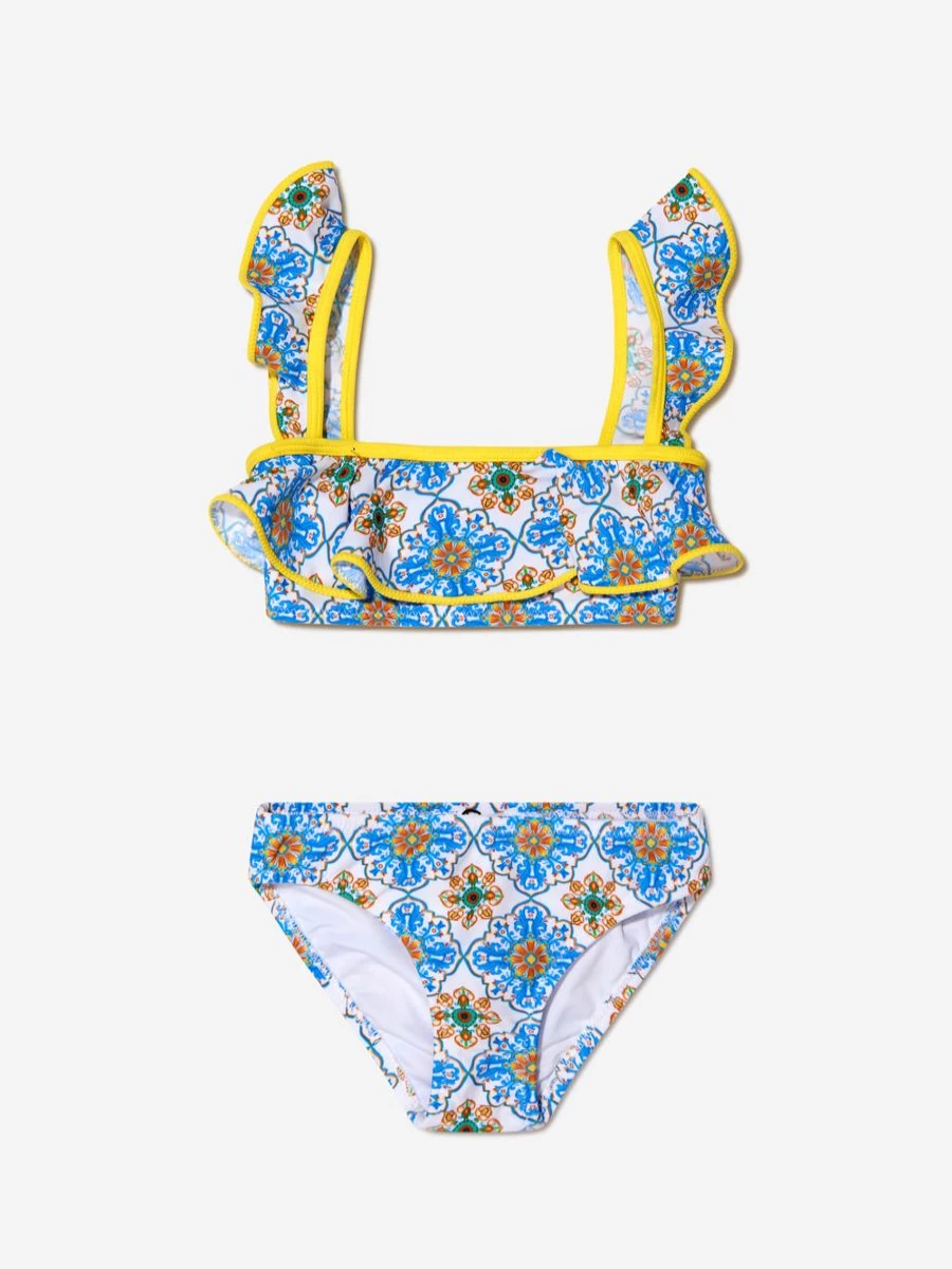 Nessi Byrd Girls Cari Ruffle Bikini - Colorful Swimwear for Kids | Childsplay Clothing