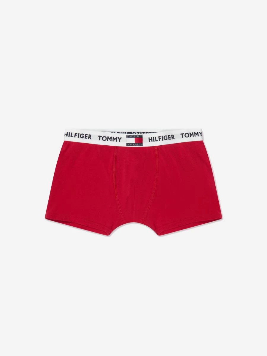 Tommy Hilfiger Boys' 2-Pack Red Boxer Shorts | Comfortable Cotton Underwear