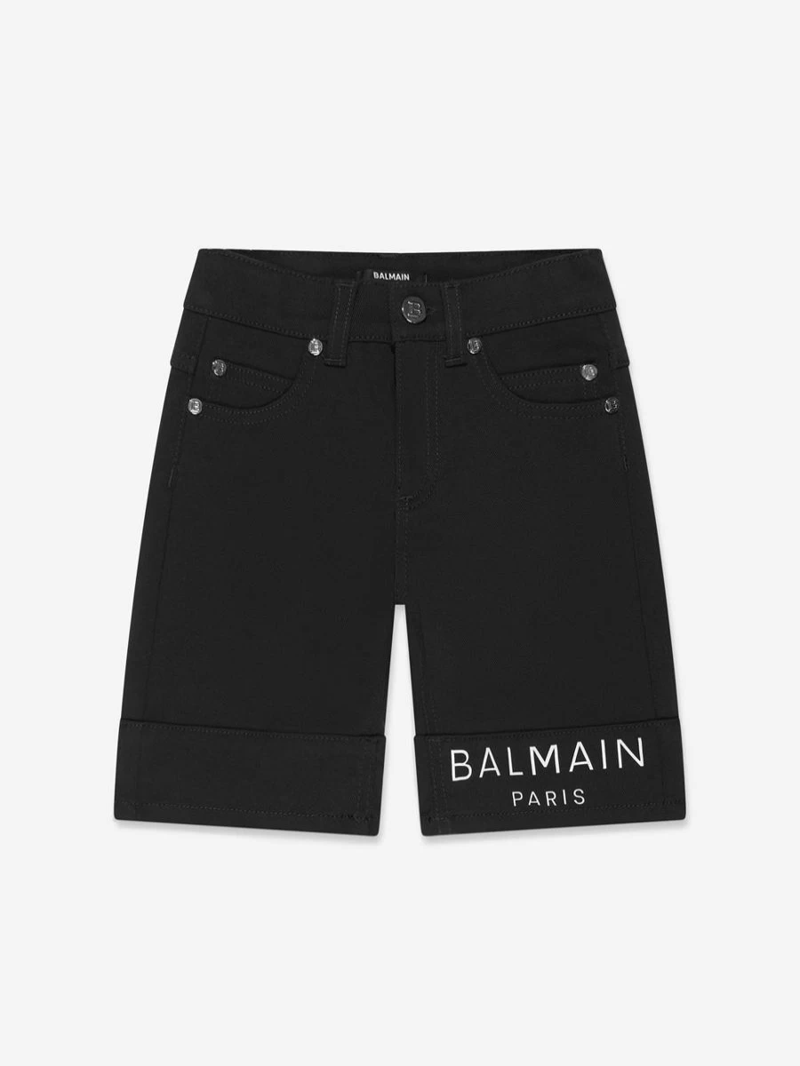 Balmain Teen Boys Black Logo Shorts | Premium Designer Shorts for Teens
