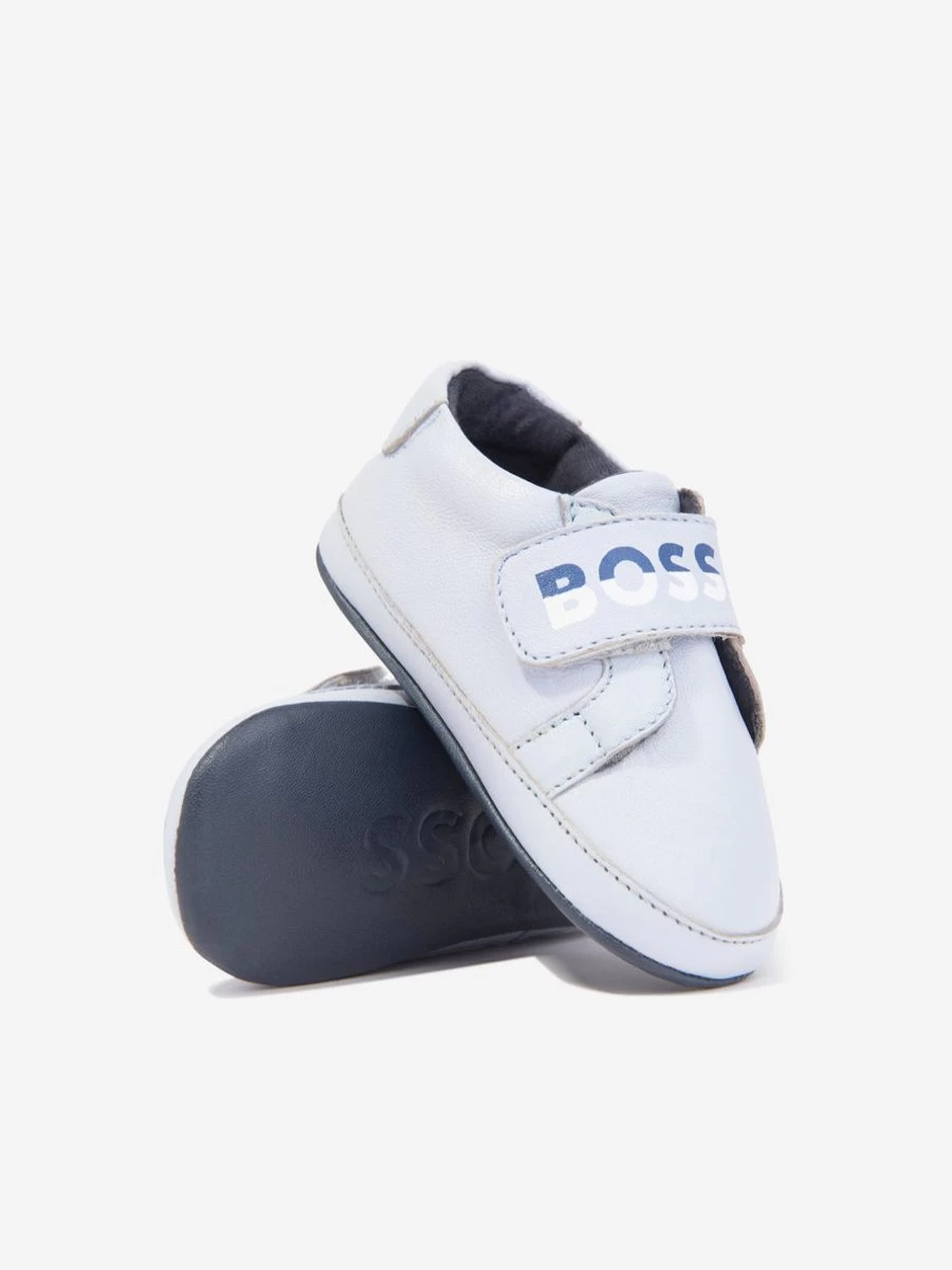 BOSS Baby Boys Blue Leather Pre-Walker Shoes for First Steps