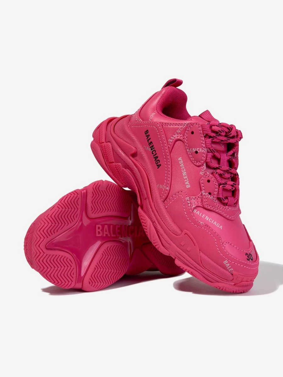 Balenciaga Kids Triple S Sneakers for Girls - Chunky Dad Shoes Fashion Trainers