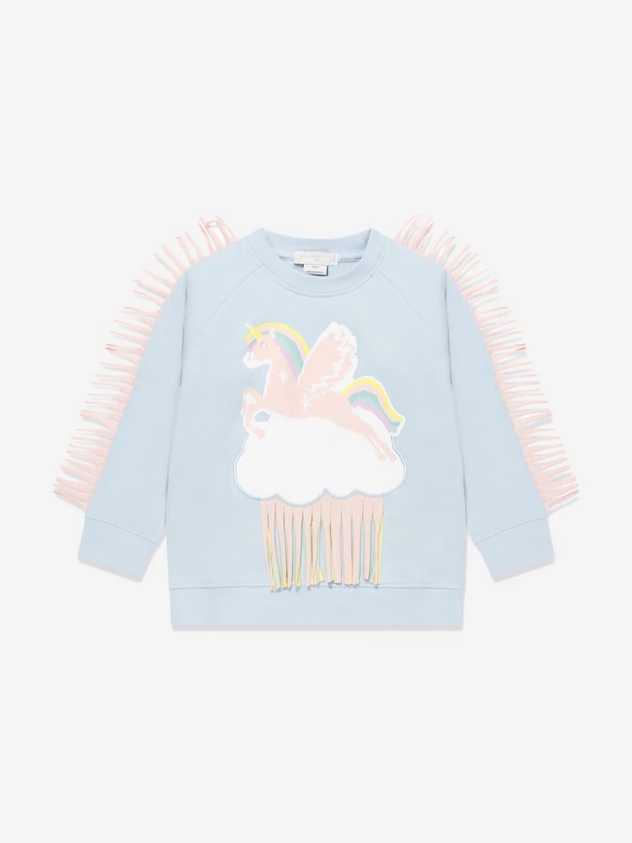 Stella McCartney Kids Girls Blue Unicorn Sweatshirt | Cute & Comfortable Hoodie