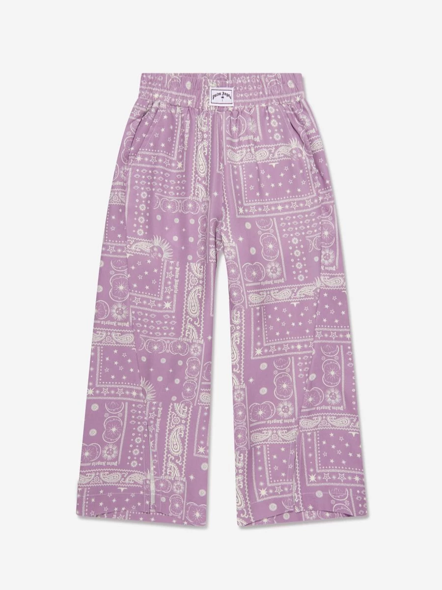 Palm Angels Girls Purple Astro Paisley Print Trousers