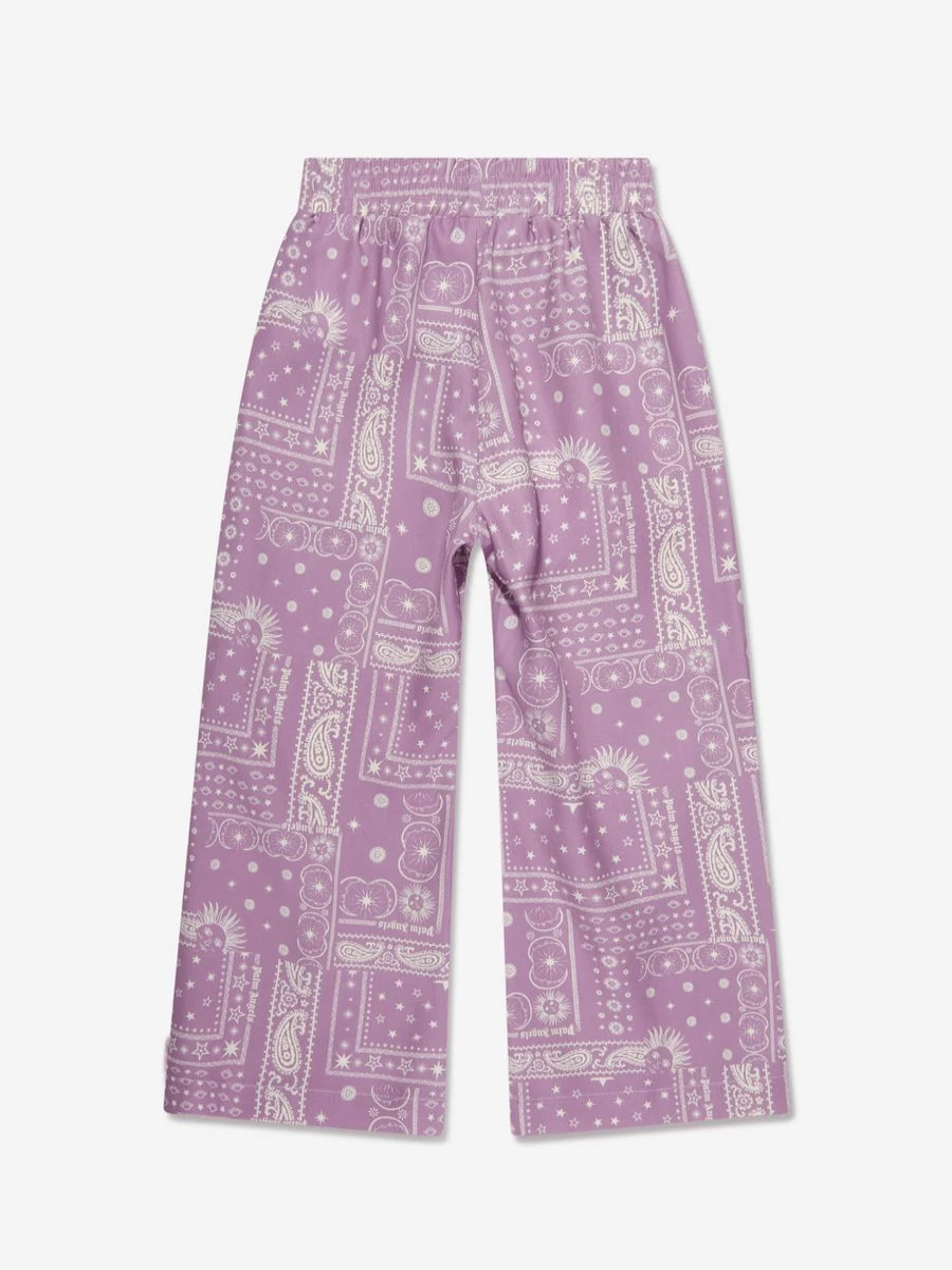 Palm Angels Girls Purple Astro Paisley Print Trousers