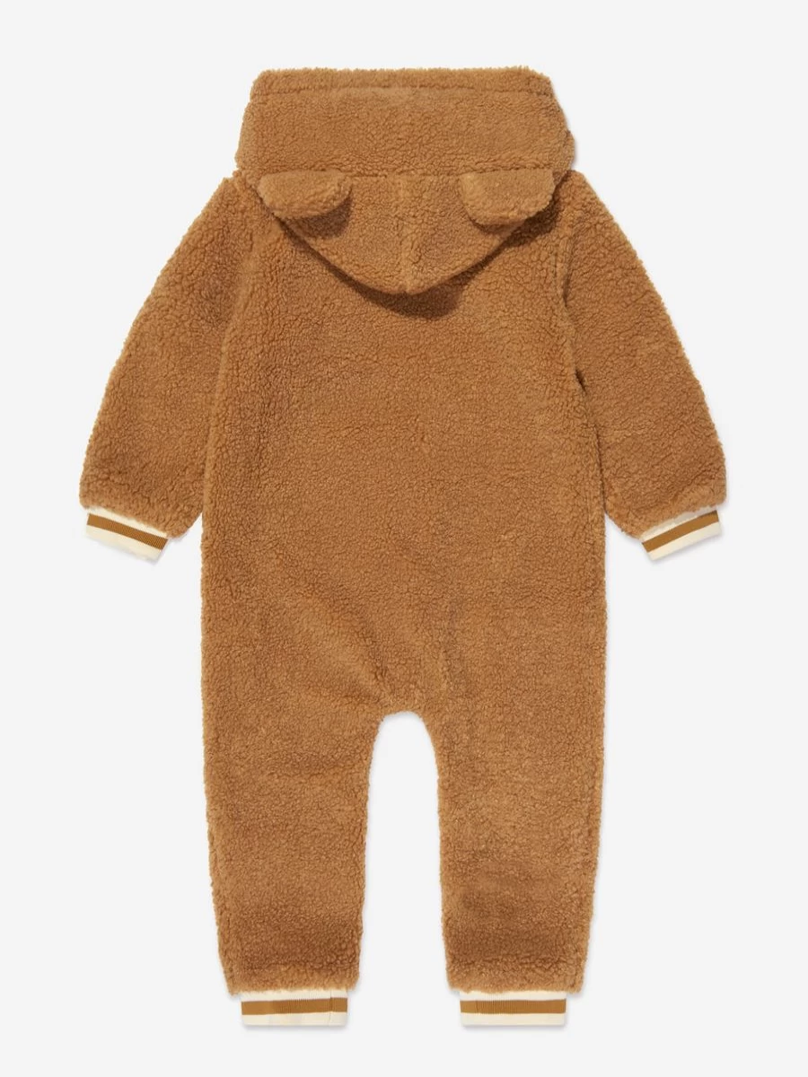 Moschino Kids Brown Baby Teddy Bear Romper Outfit for Infants