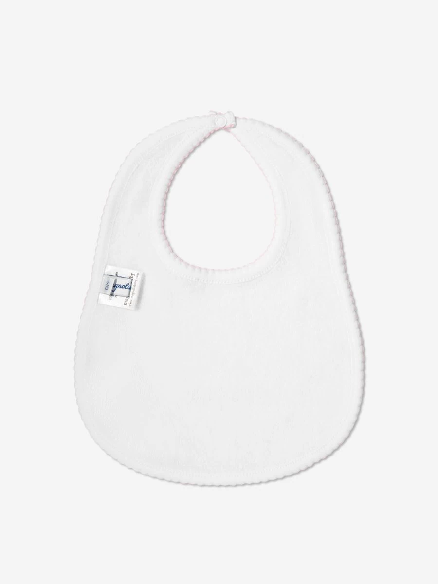 Magnolia Baby White Little Sister Bib for Infant Girls - Soft & Adorable Feeding Bib