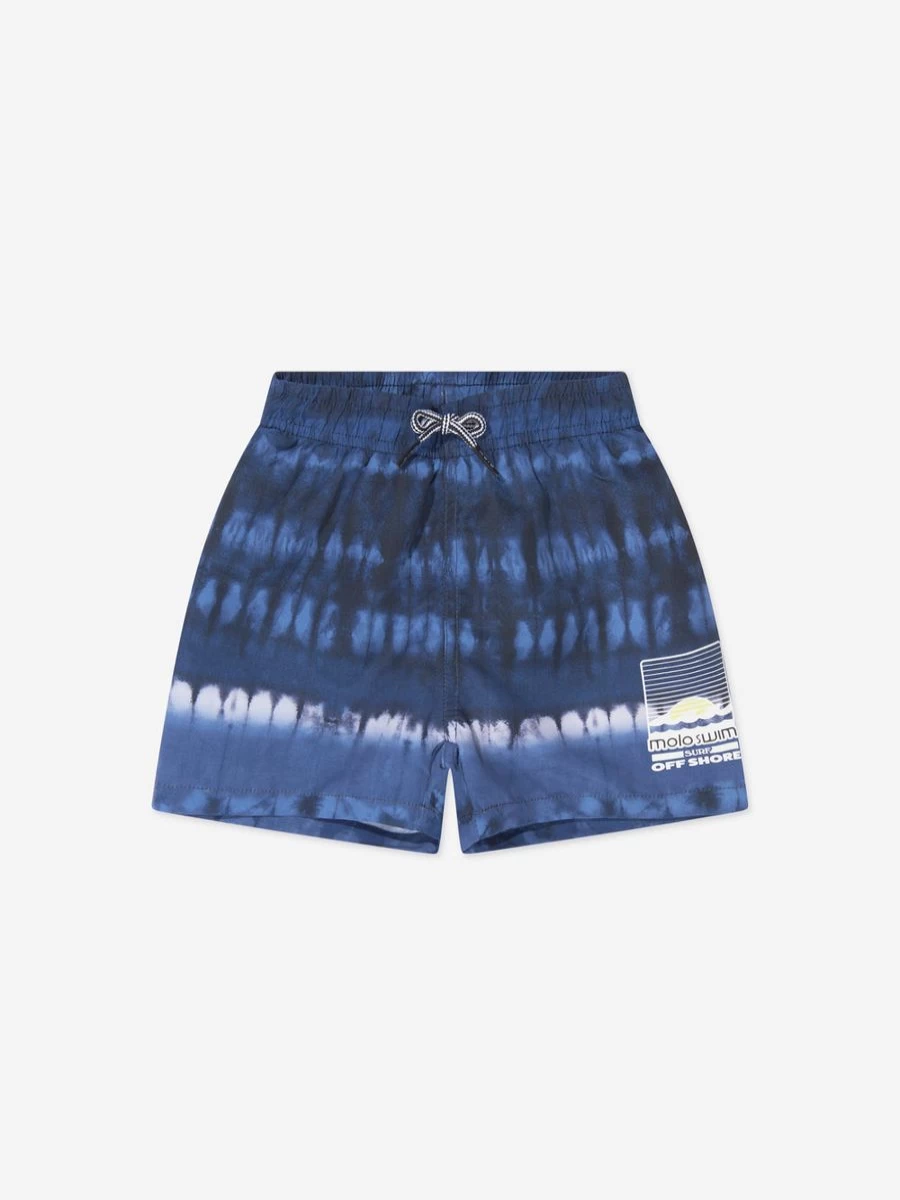 Molo Boys Navy Tie Dye Niko Swim Shorts for Kids