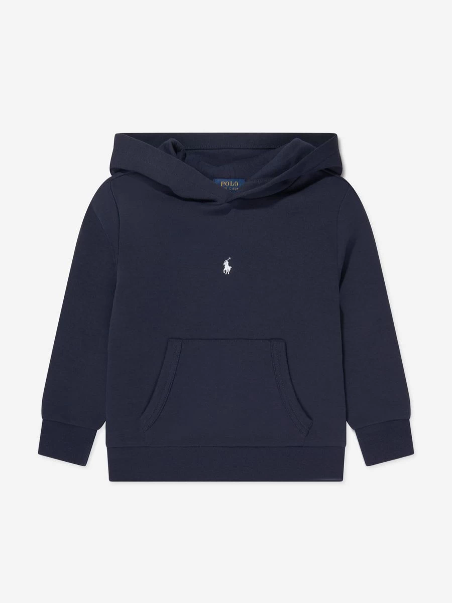 Ralph Lauren Kids Boys Navy Logo Hoodie - Classic Pullover Sweatshirt for Boys