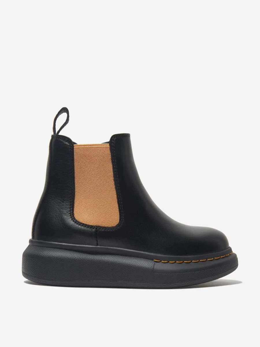 Alexander McQueen Teen Leather Chunky Sole Chelsea Boots | Kids Fashion Footwear