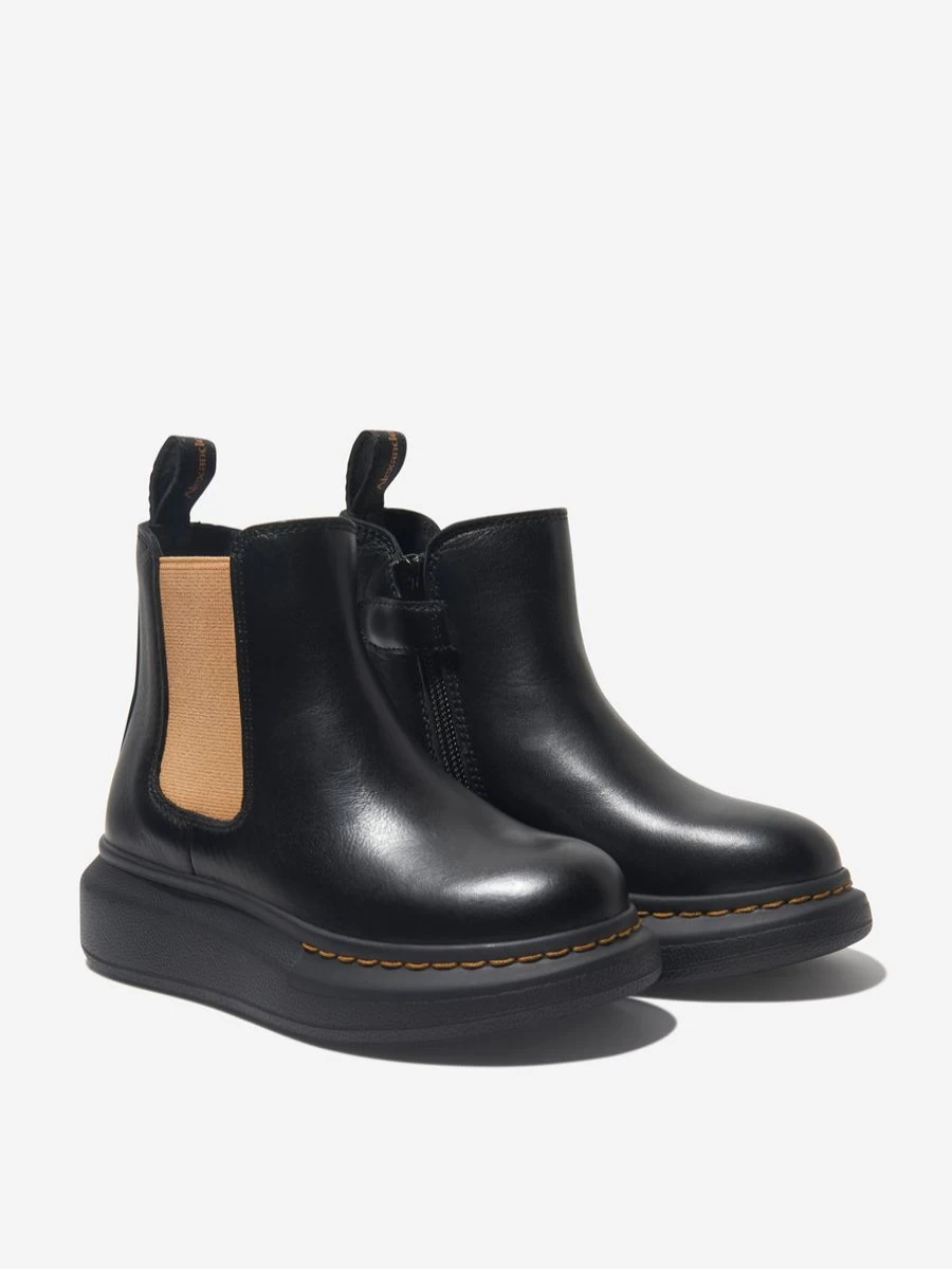 Alexander McQueen Teen Leather Chunky Sole Chelsea Boots | Kids Fashion Footwear