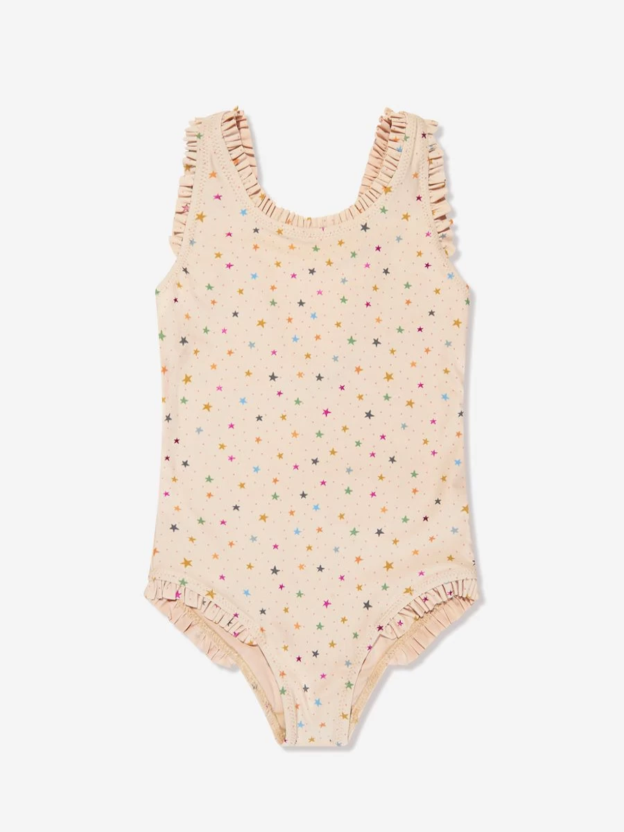 Konges Slojd Girls Cream Star Twinkle Swimsuit for Toddlers