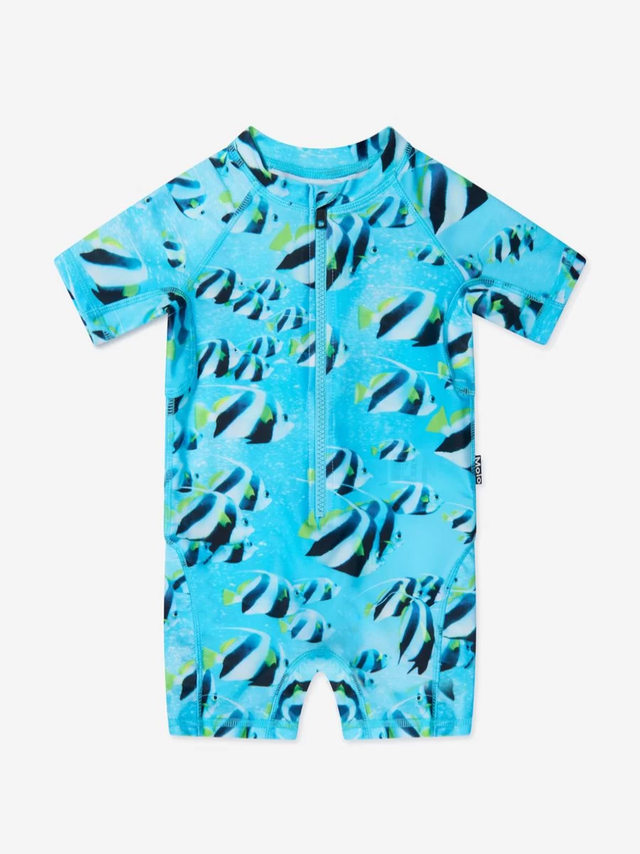 Molo Baby Boys Blue All-in-One Swimsuit - Neka Style UV Protection Swimwear