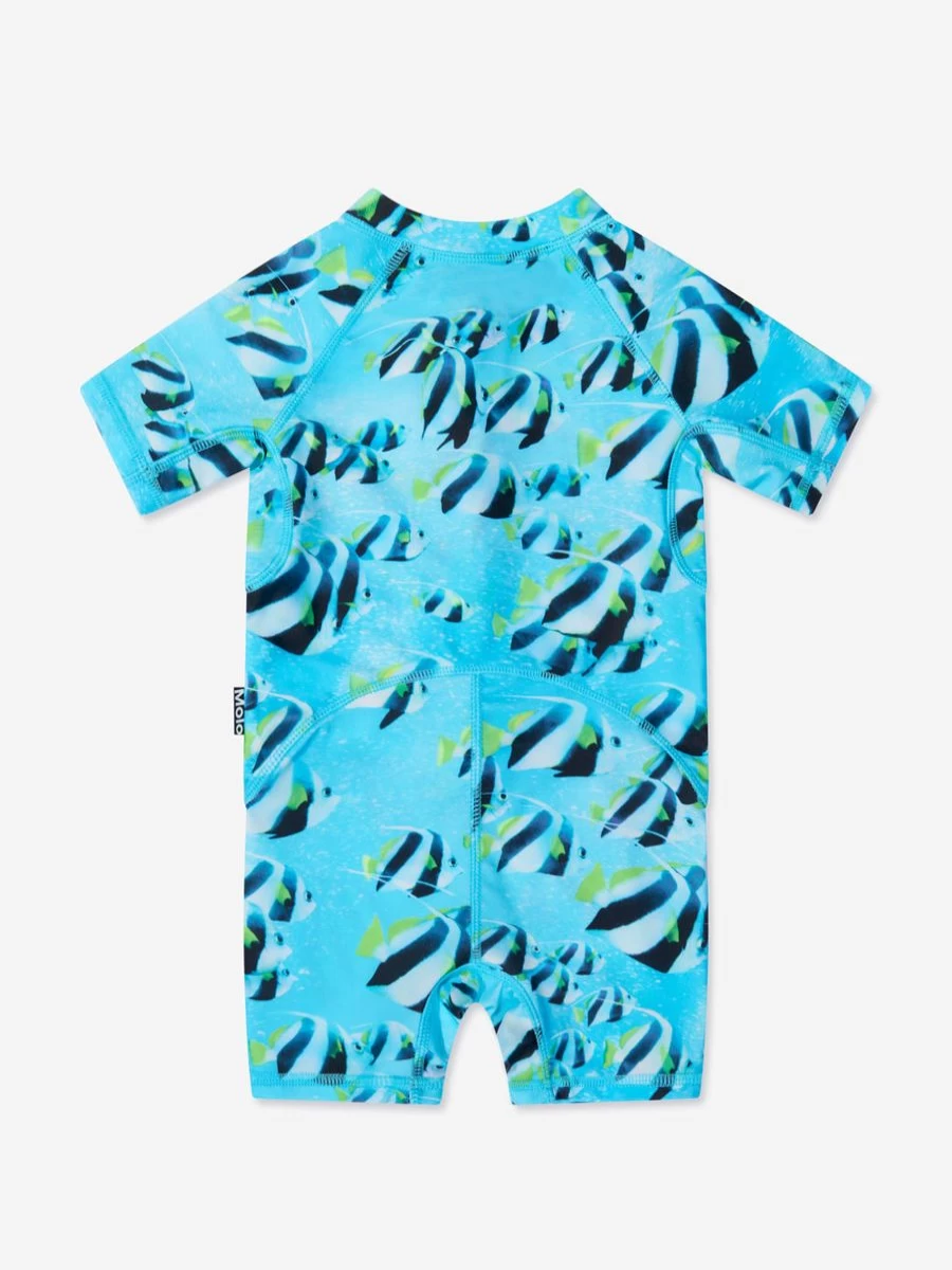 Molo Baby Boys Blue All-in-One Swimsuit - Neka Style UV Protection Swimwear