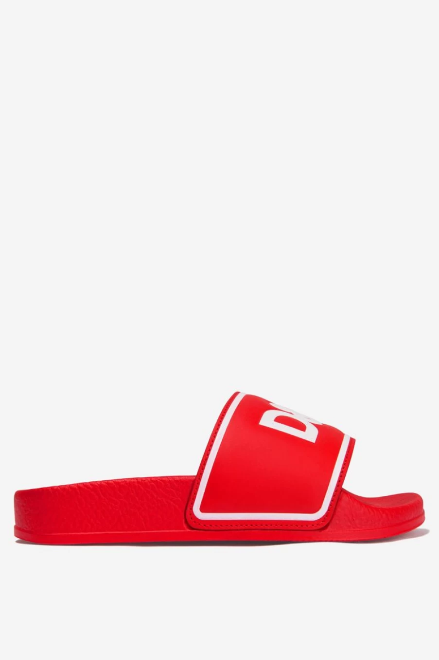 Dolce & Gabbana Kids Teen Leather Logo Sliders | Stylish Unisex Slide Sandals for Teens