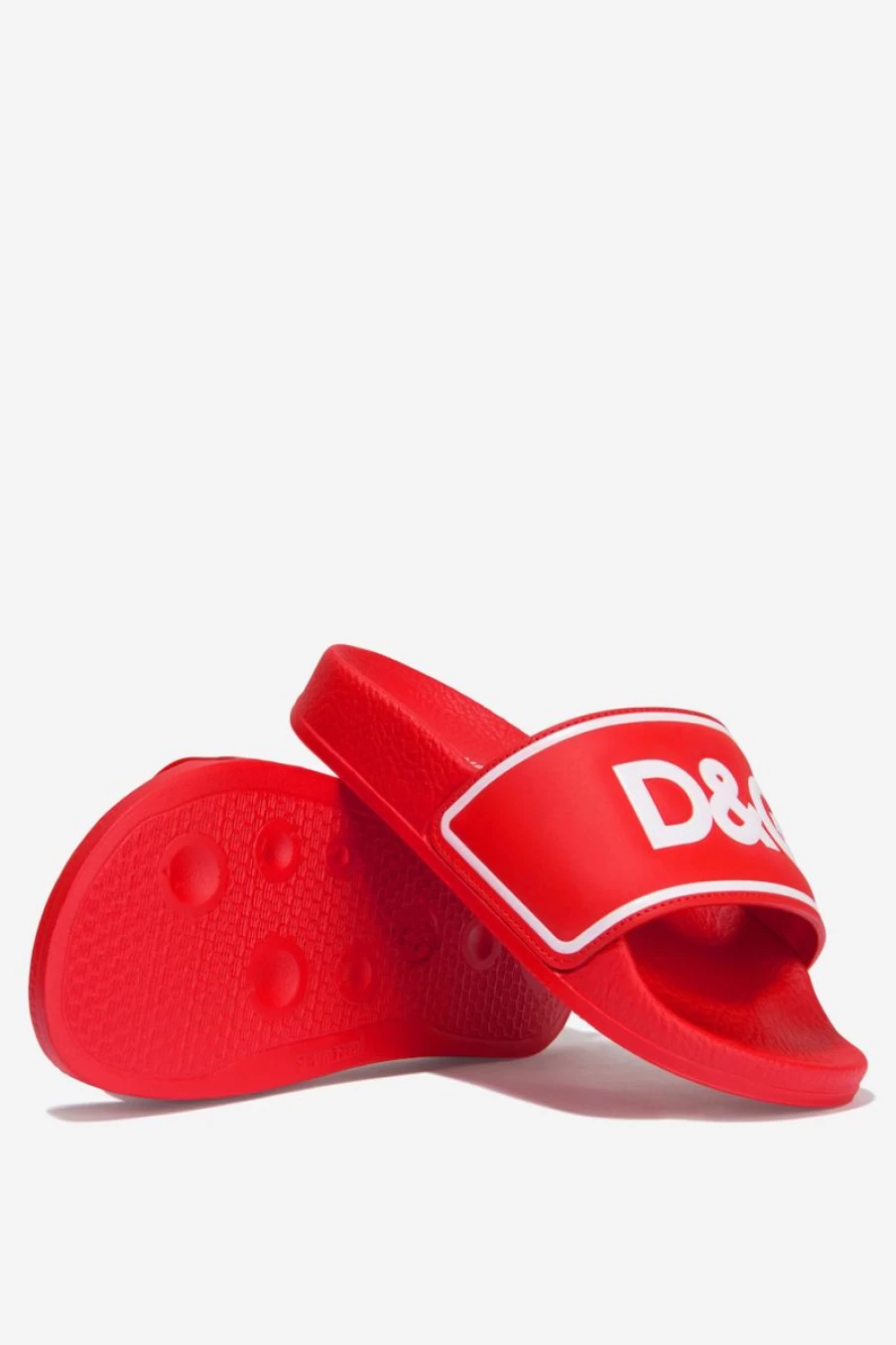 Dolce & Gabbana Kids Teen Leather Logo Sliders | Stylish Unisex Slide Sandals for Teens