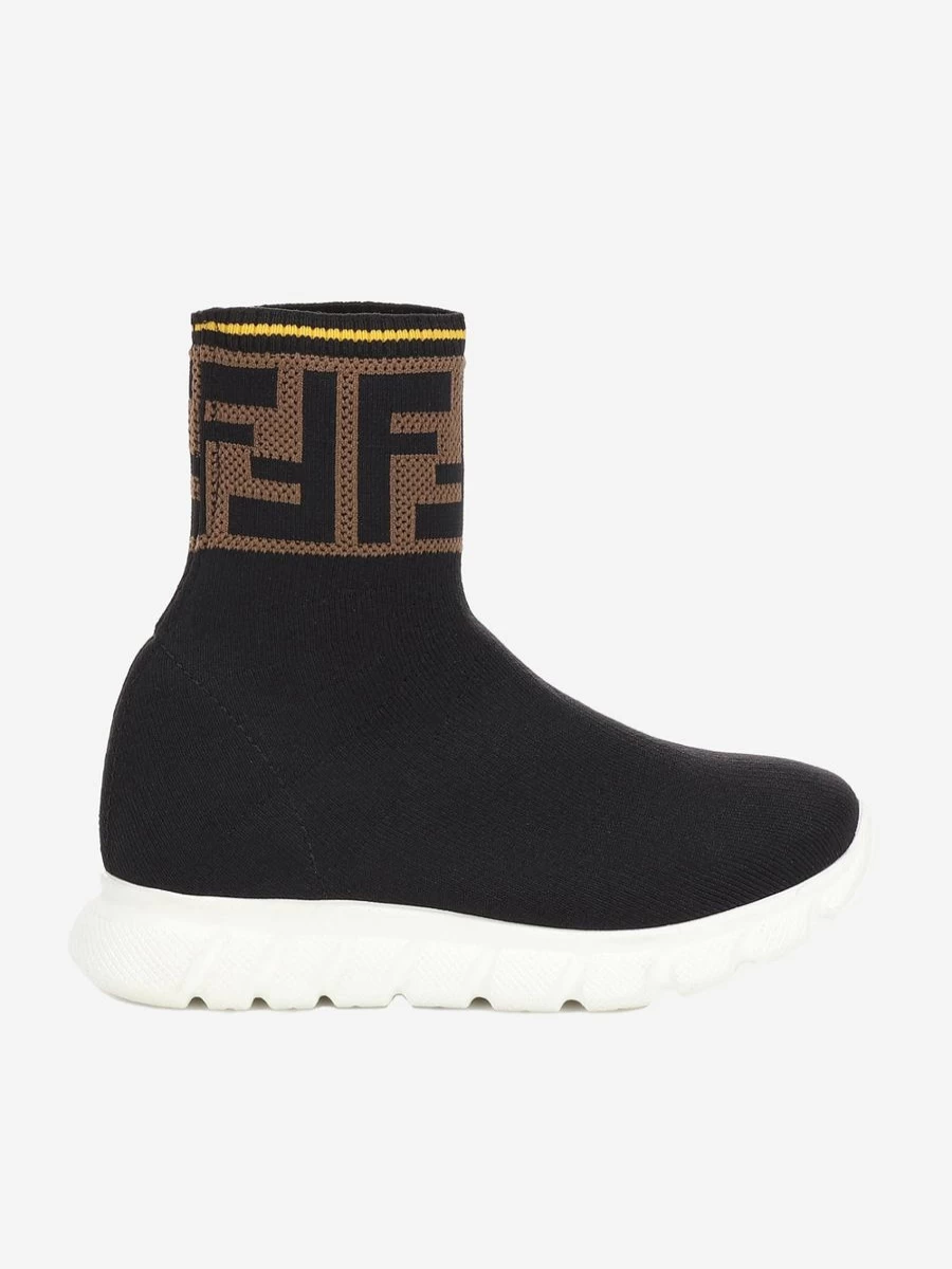 Fendi Kids Girls FF Logo Sock Sneakers | Stylish Children's Fashion Shoes