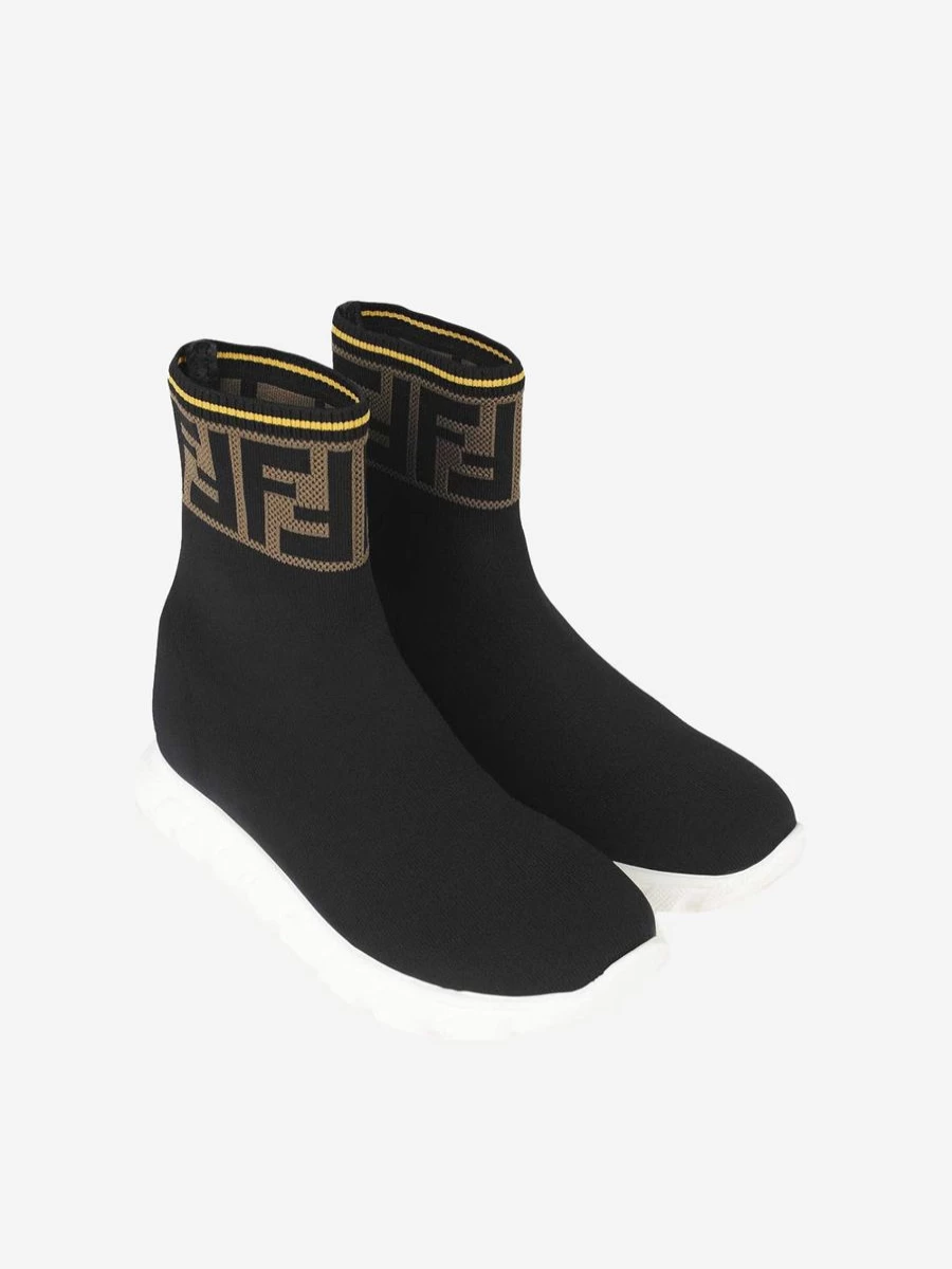 Fendi Kids Girls FF Logo Sock Sneakers | Stylish Children's Fashion Shoes