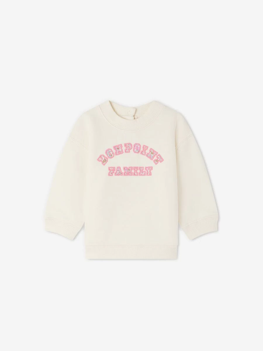 Bonpoint Ivory Dahlia Sweatshirt for Baby Girls - Soft Cotton Pullover
