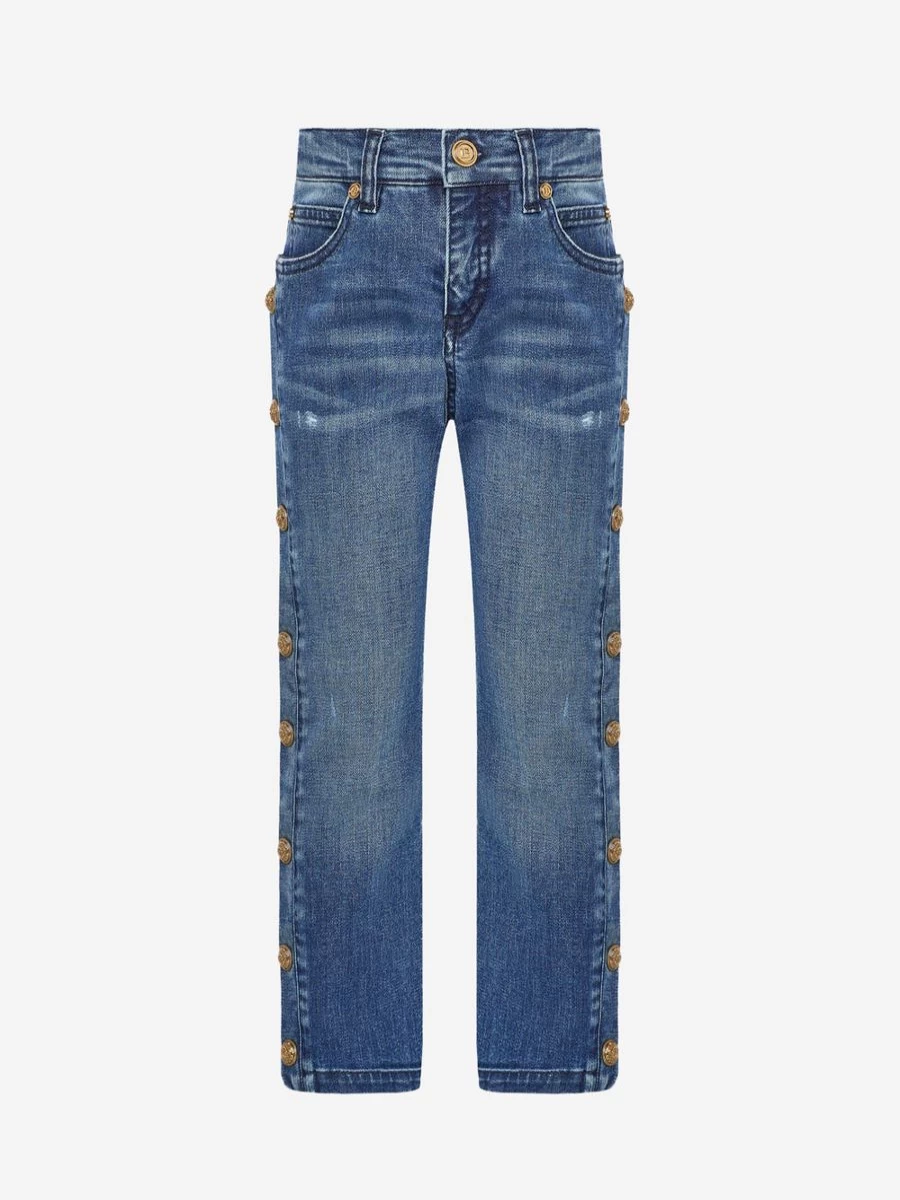 Balmain Girls' High-Quality Denim Jeans for Trendy Fashion