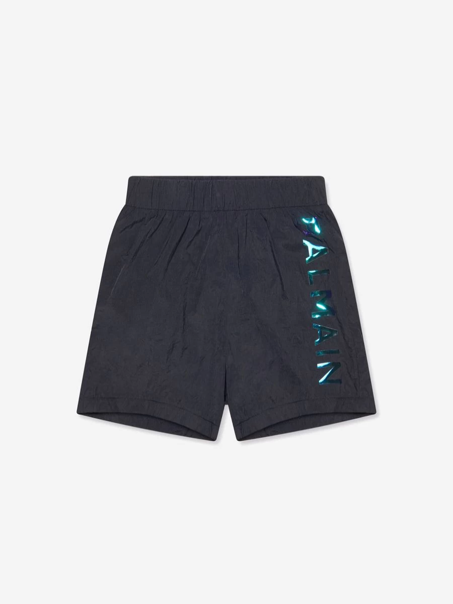 Balmain Boys' Black Logo Swim Shorts for Kids