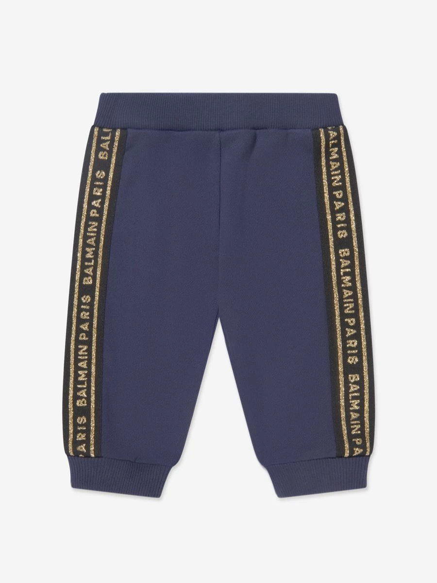 Balmain Boys Navy Logo Joggers for Baby - Stylish Comfort Pants