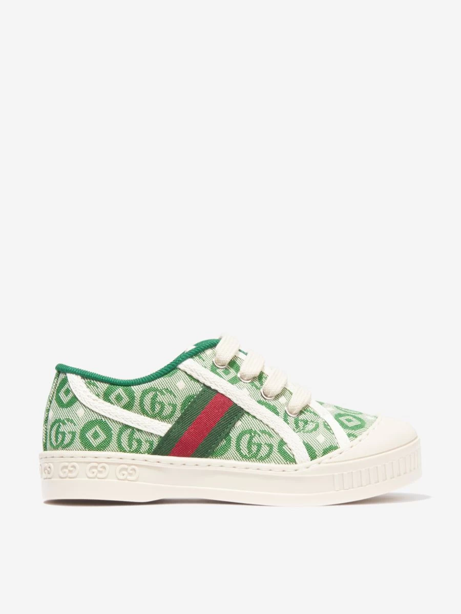 Gucci Kids Boys Tennis 1977 Sneakers in Green - Retro Athletic Trainers for Children