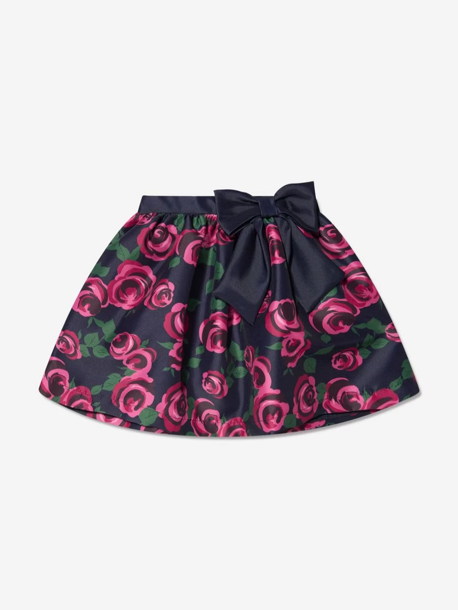 Mama Luma Girls Floral Rose Print Skirt - Soft Comfortable Play Skirt for Toddlers & Kids