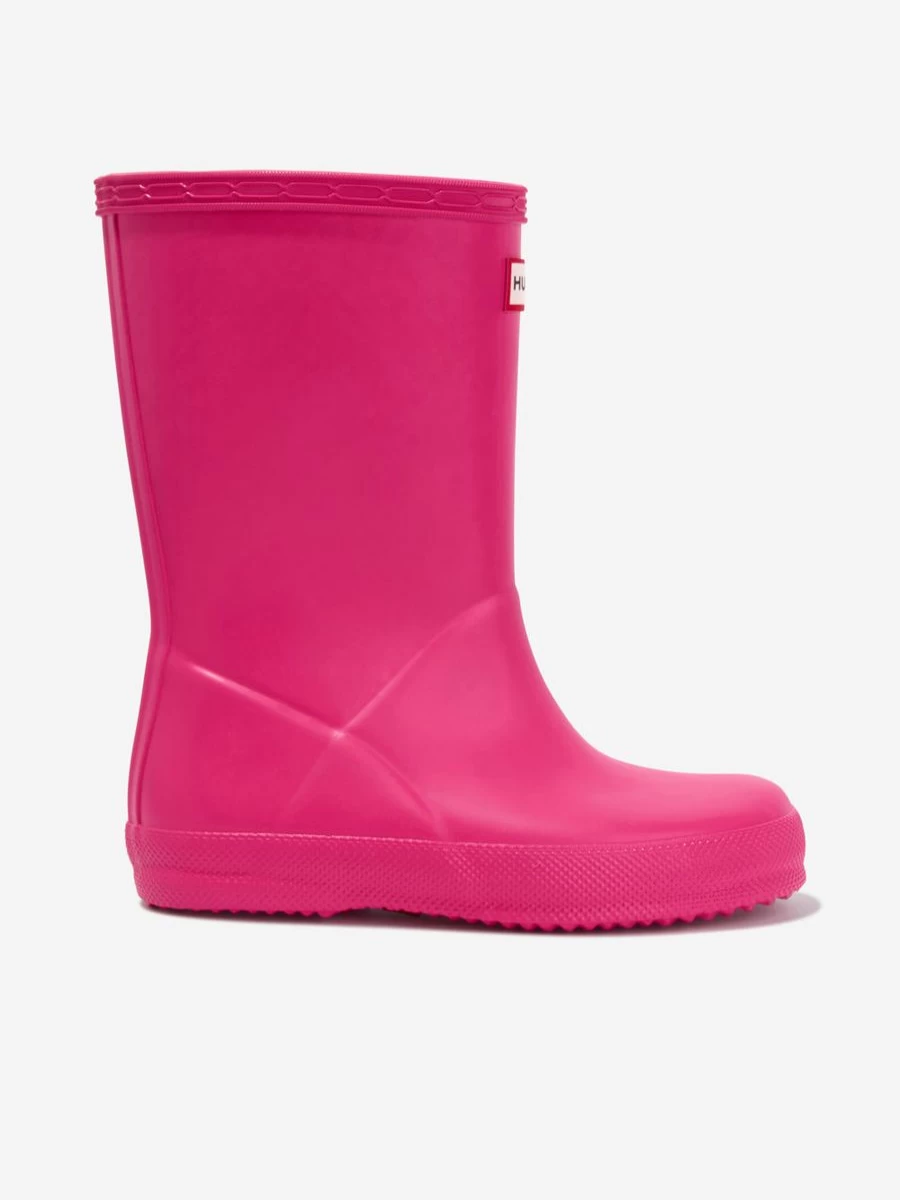 Hunter Original Girls First Classic Pink Rain Boots | Waterproof Kids Boots