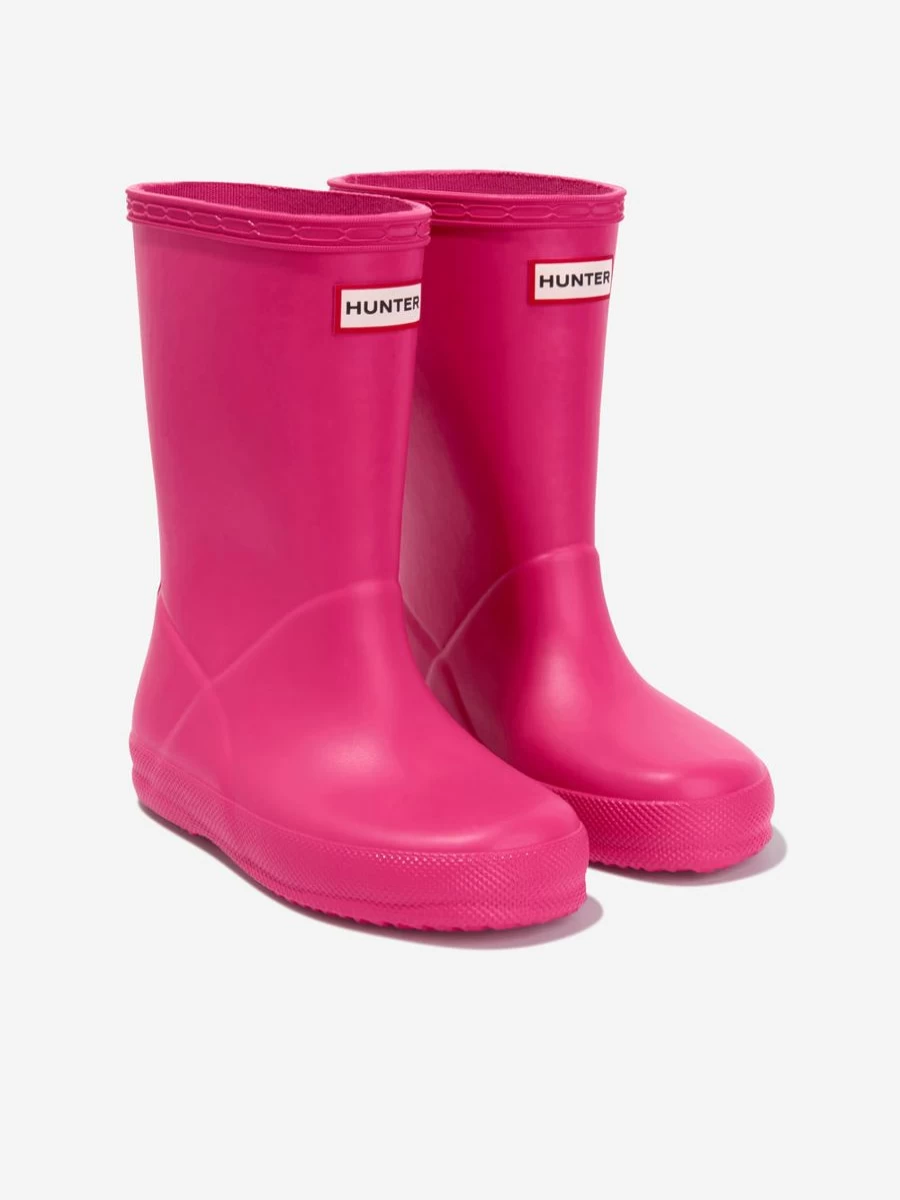 Hunter Original Girls First Classic Pink Rain Boots | Waterproof Kids Boots