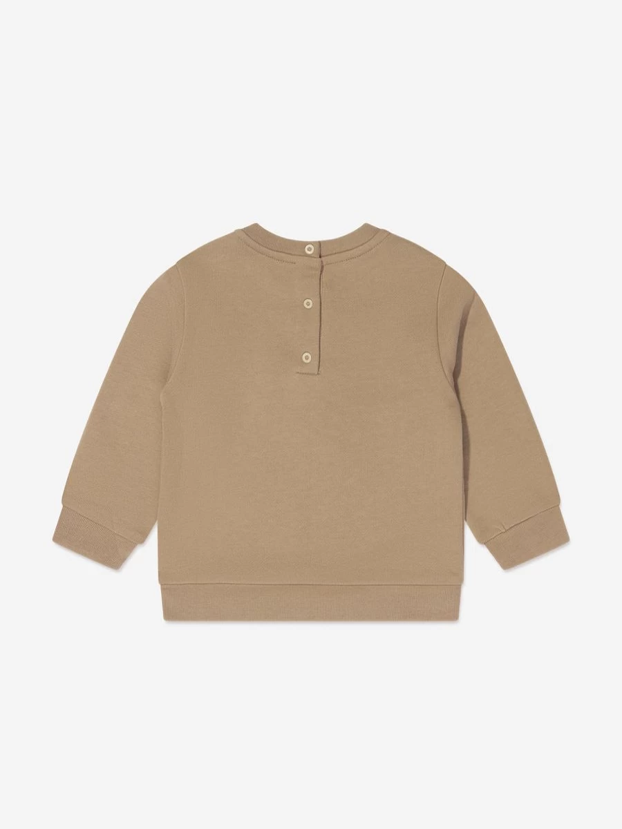 Fendi Kids Baby Beige Logo Embroidered Sweatshirt | Soft Cotton Pullover