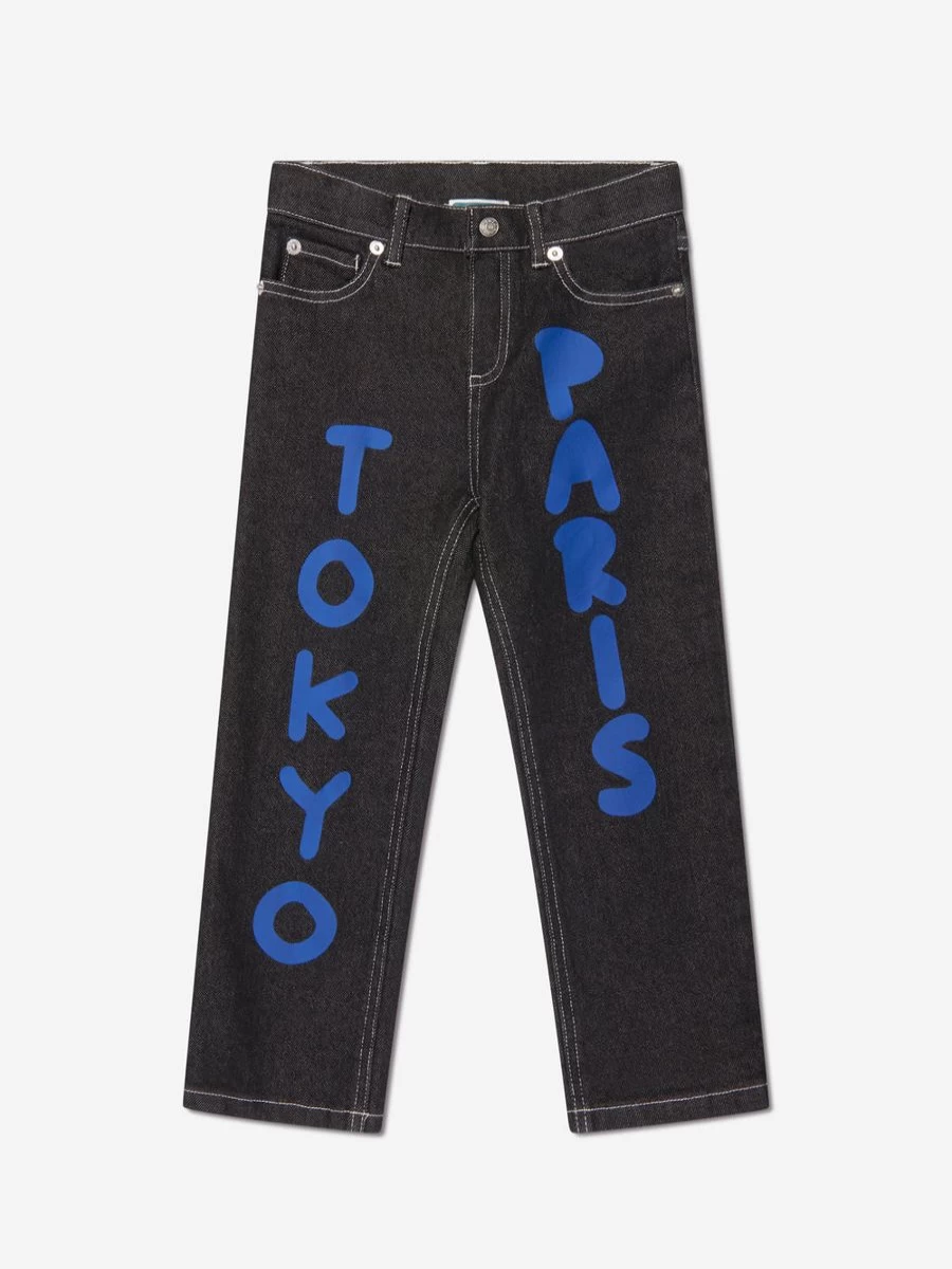 KENZO KIDS Girls' Black Tokyo Paris Style Jeans for Girls