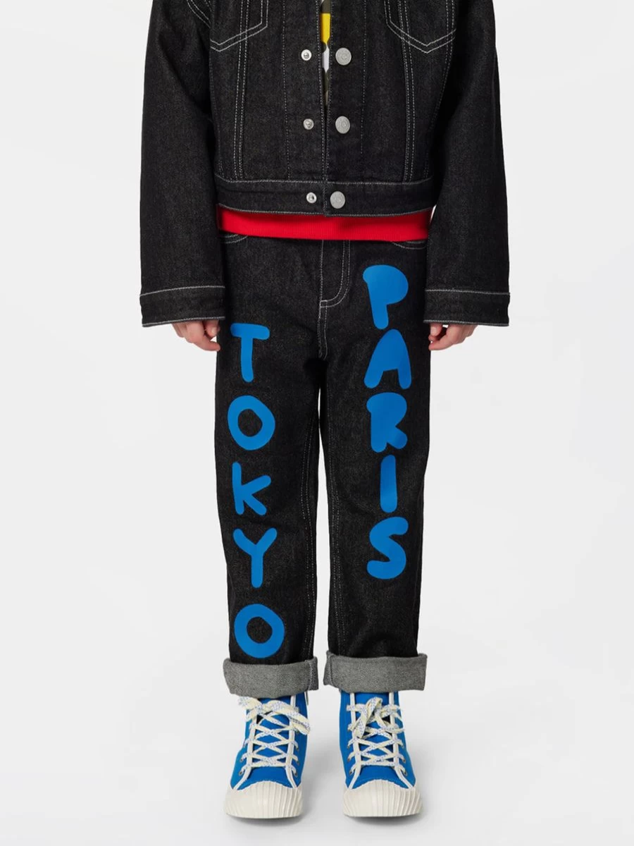 KENZO KIDS Girls' Black Tokyo Paris Style Jeans for Girls