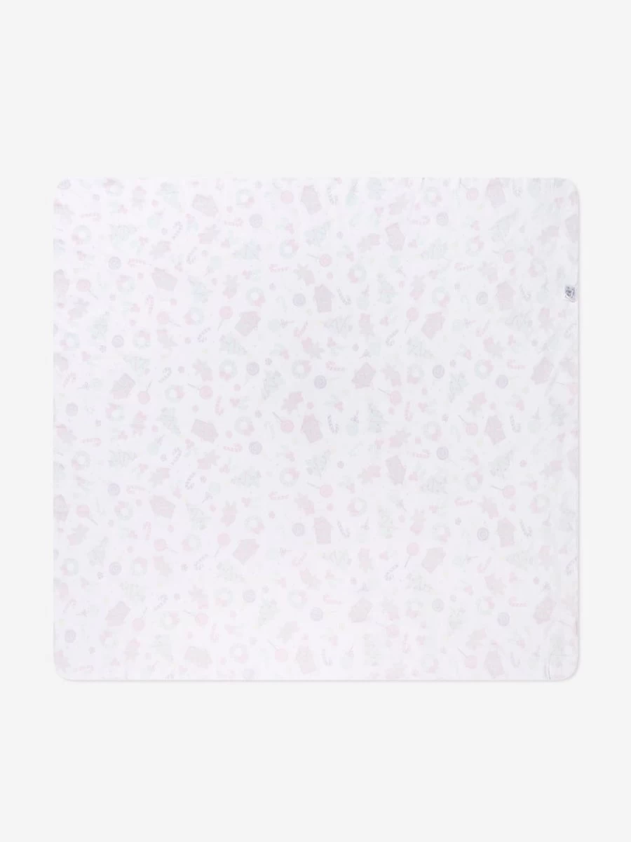 Magnolia Baby Girls White Sweet Gingerbread Swaddle Blanket - Soft Holiday Newborn Wrap