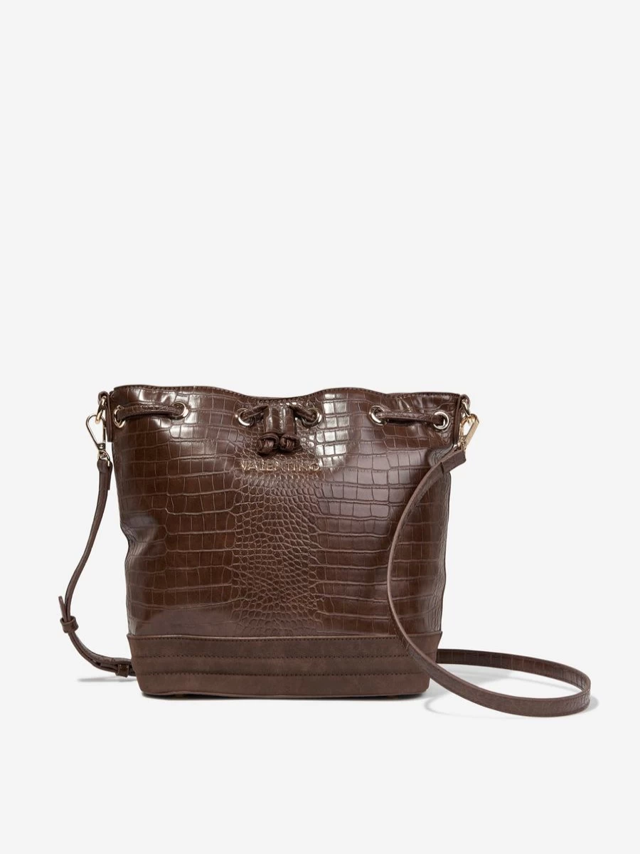 Valentino Girls Brown Fire Bucket Bag 24cm Wide Designer Handbag for Teens