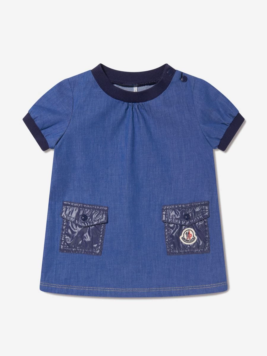 Moncler Enfant Baby Girls Blue Dress - Elegant & Stylish Infant Clothing