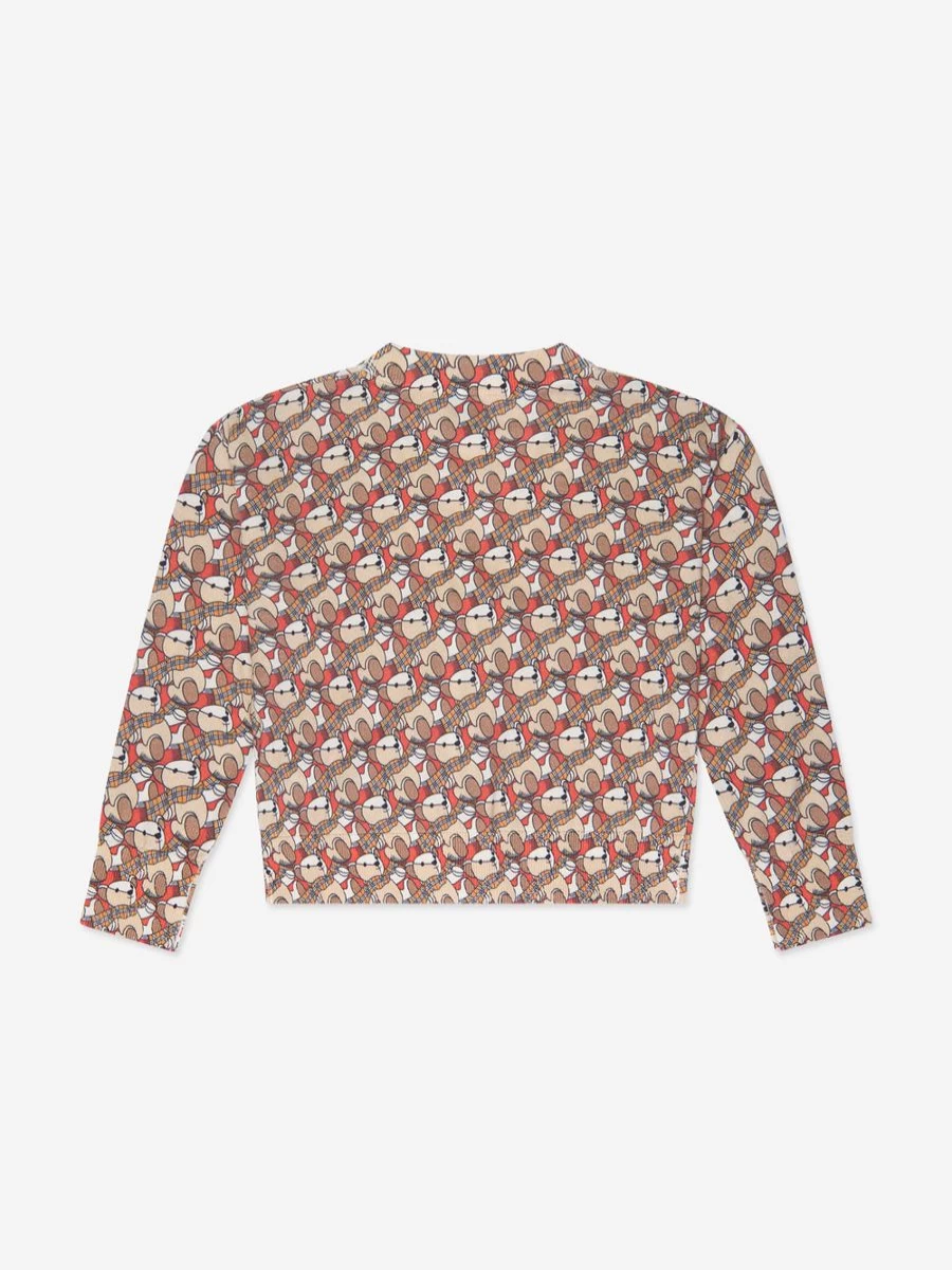 Burberry Kids Girls Nicolette Beige Cardigan with Bear Design