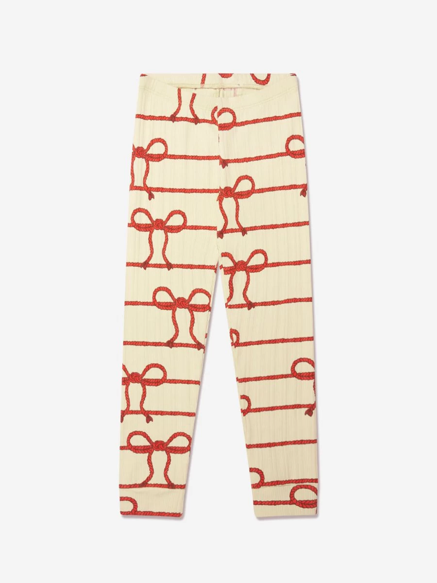 Mini Rodini Girls Yellow Rope Print Leggings for Kids - Stylish & Comfortable