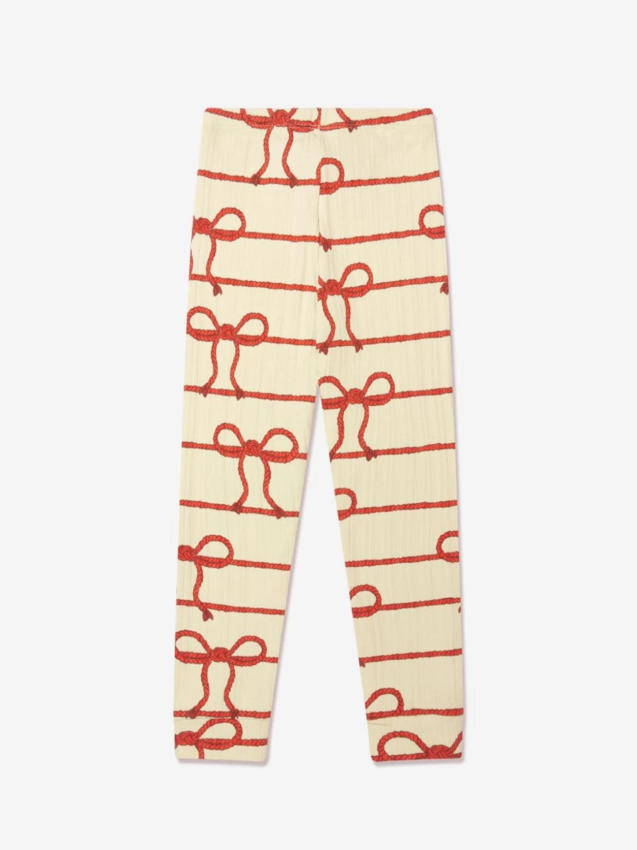Mini Rodini Girls Yellow Rope Print Leggings for Kids - Stylish & Comfortable