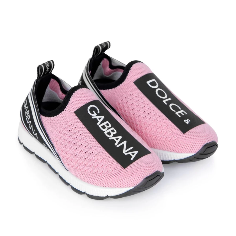 Dolce & Gabbana Kids Teen Girls Logo Slip-On Sneakers