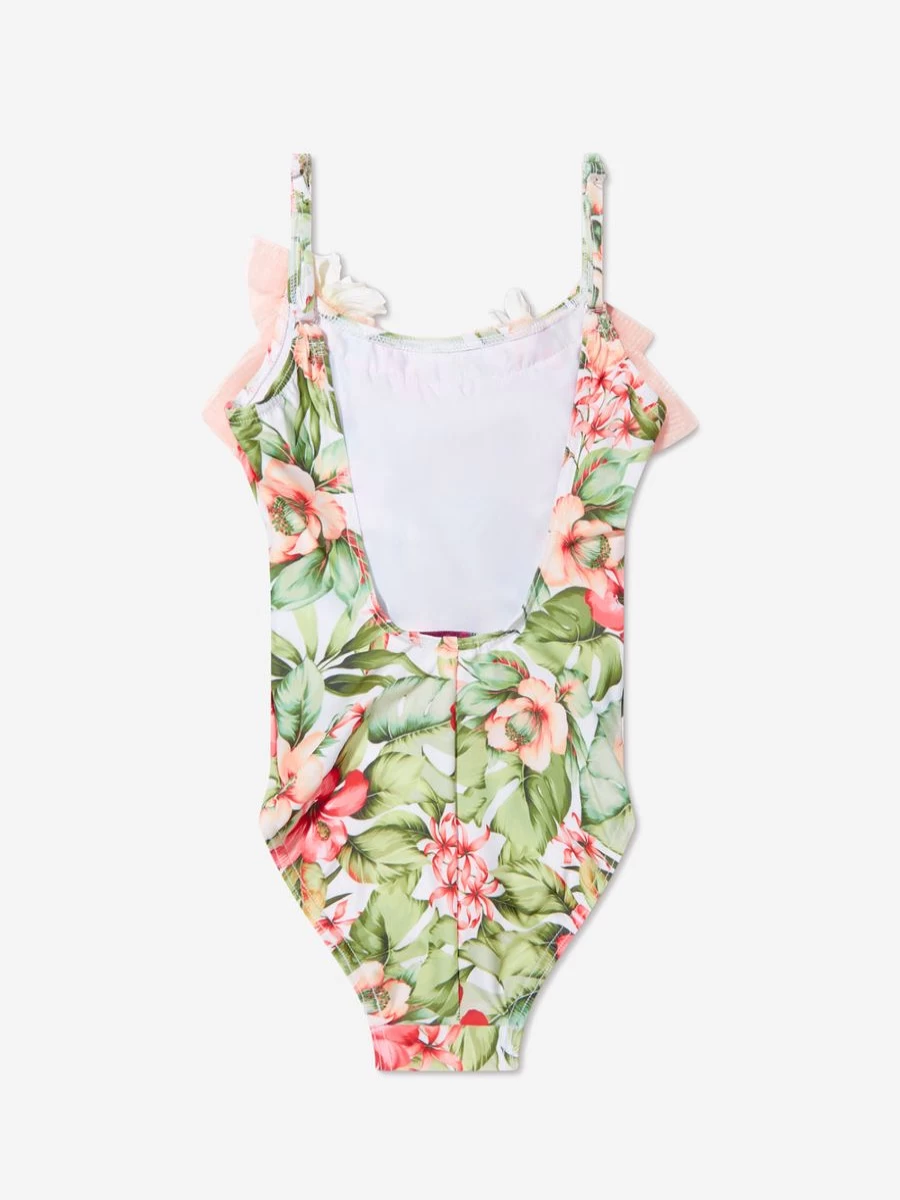 "Selini Action Girls Floral Print Multicolor Swimsuit for Kids"