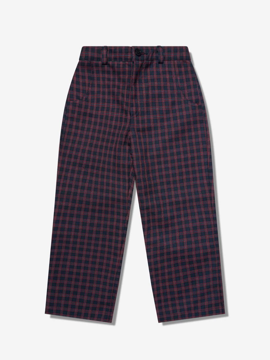 Rachel Riley Navy Mini Check Trousers for Boys - Classic Stylish Kids' Pants