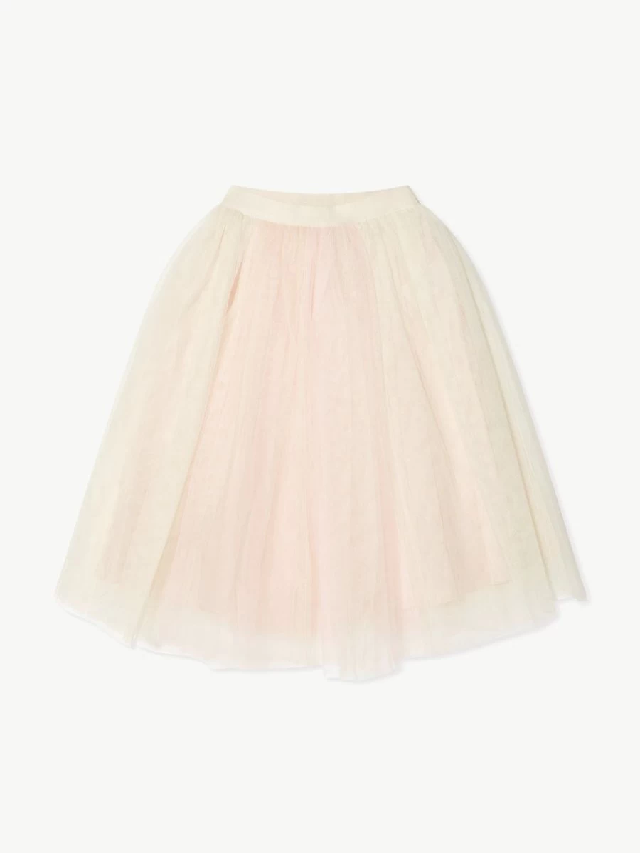 Bonpoint Teen Girls Pink Tulle Maxi Skirt - Elegant Party Dress