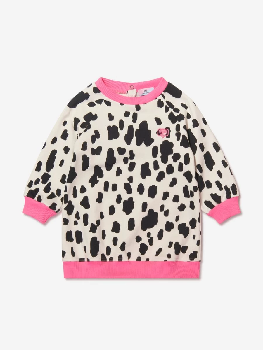 Chiara Ferragni Baby Girls' Dalmatian Print Sweater Dress | Cute & Comfortable Toddler Outfit