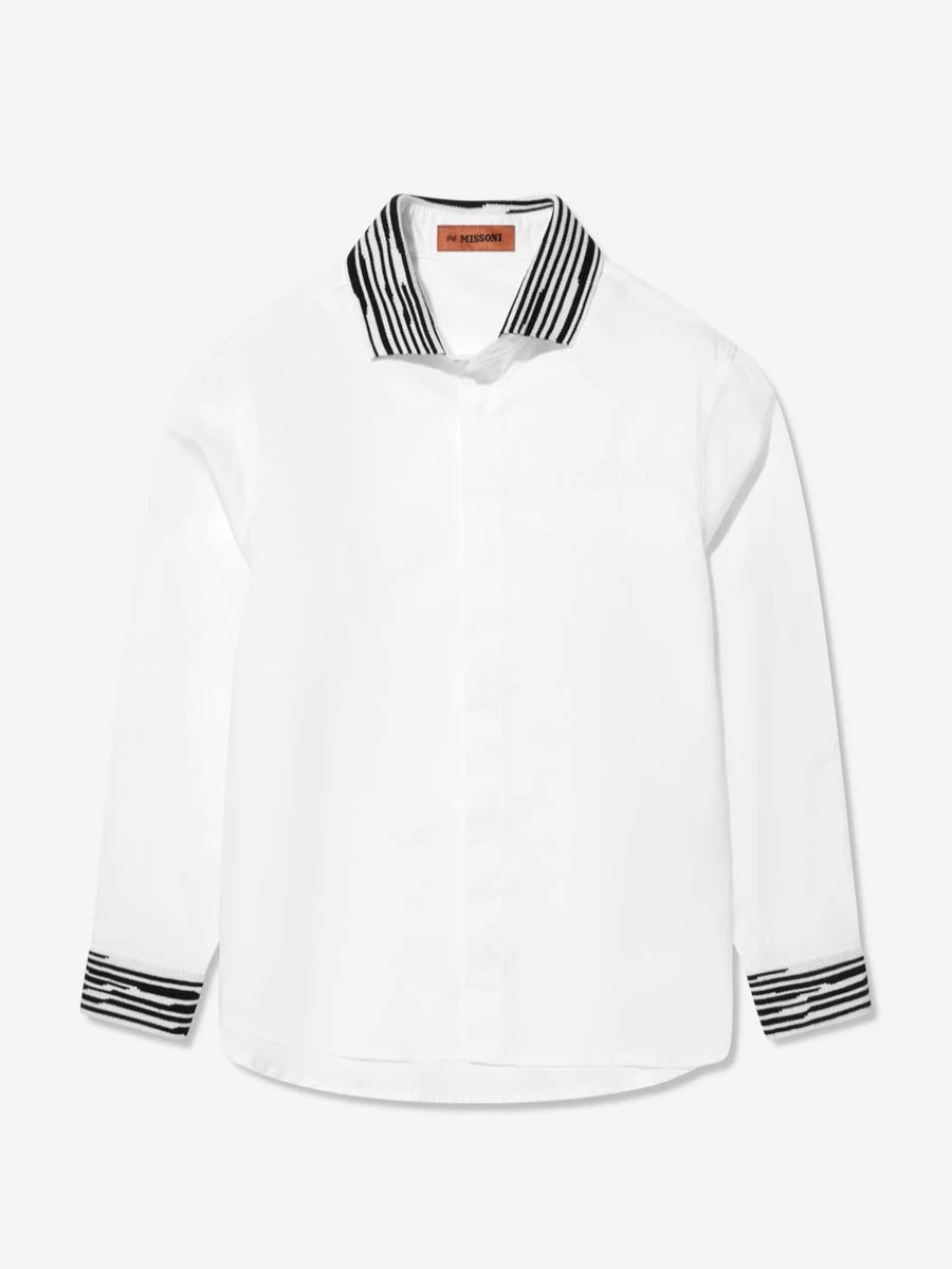 "Missoni Boys White Branded Shirt for Kids – Premium Quality Cotton Top"
