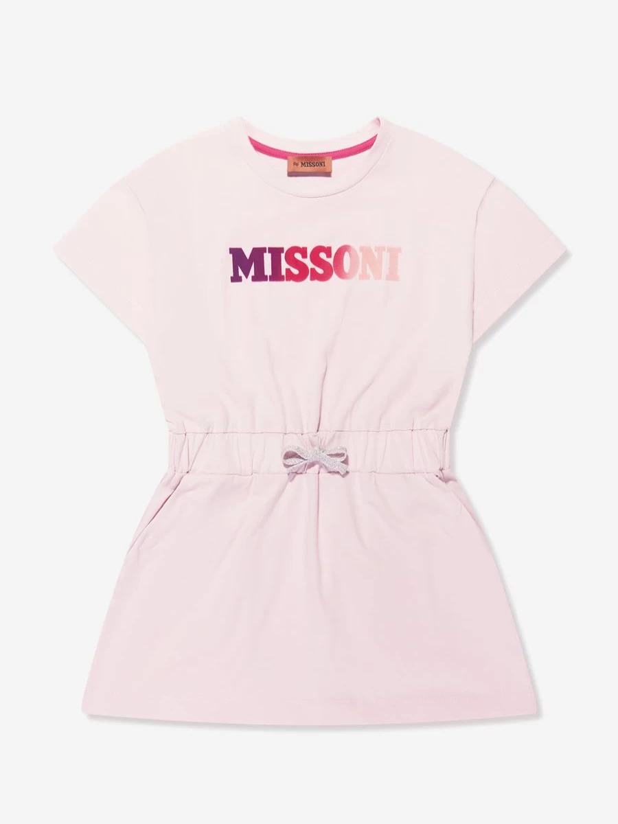 Missoni Teen Girls Pink Logo Jersey Dress
