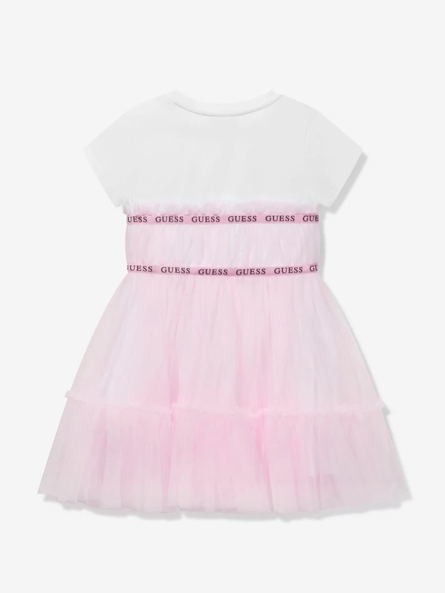 Guess Teen Girls Pink Tulle and Jersey Dress - Elegant & Comfortable