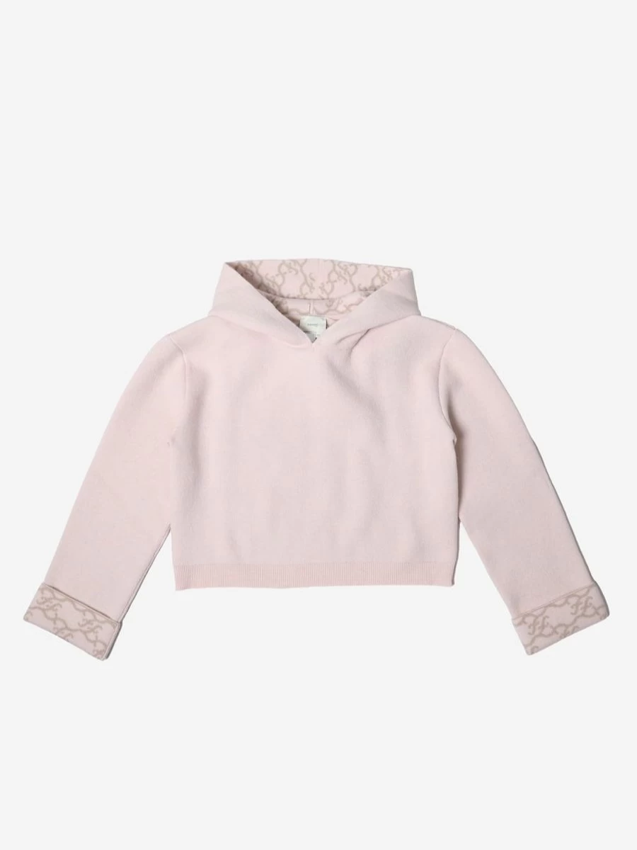 Fendi Kids Boys' Wool Knit Hoodie - Unisex Style for Comfort and Warmth