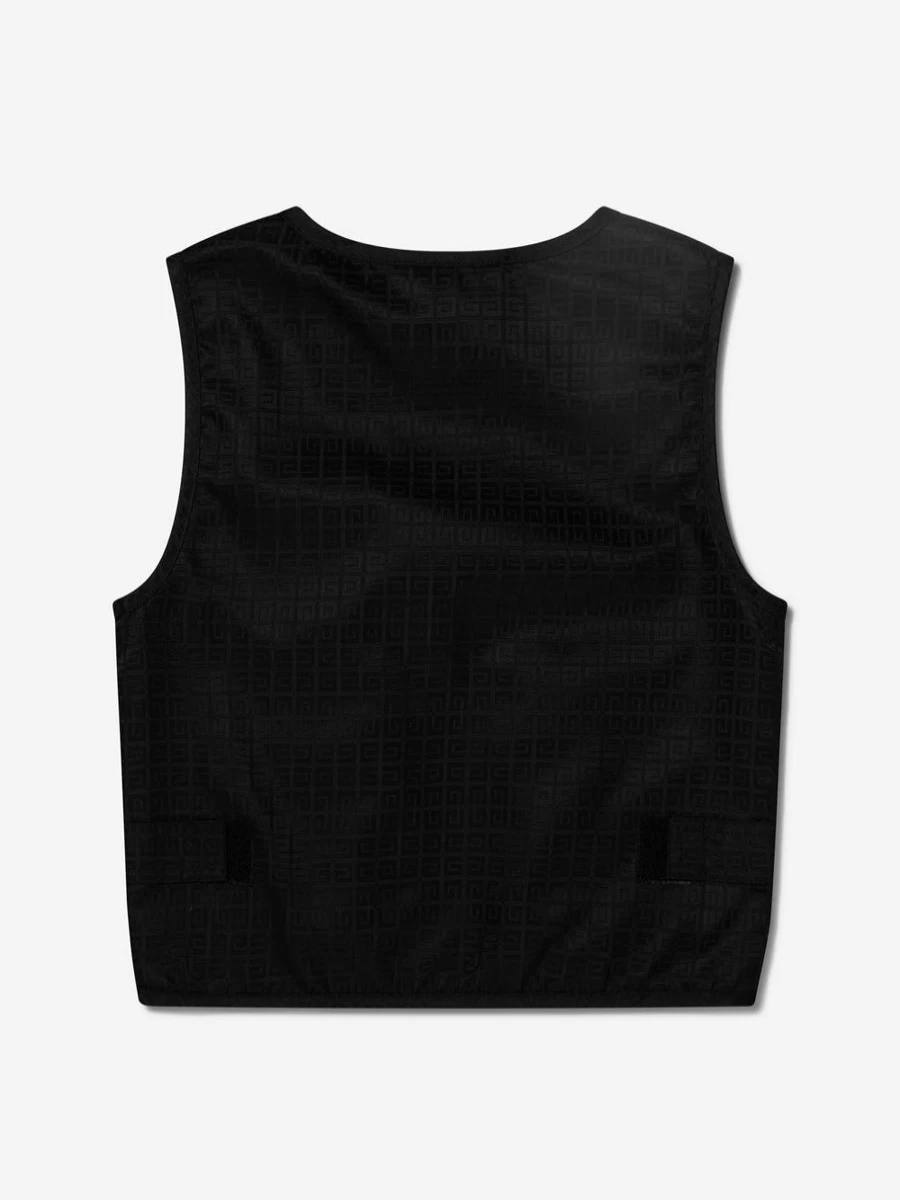 Givenchy Boys Black Cargo Vest - Stylish Utility Gilet for Kids