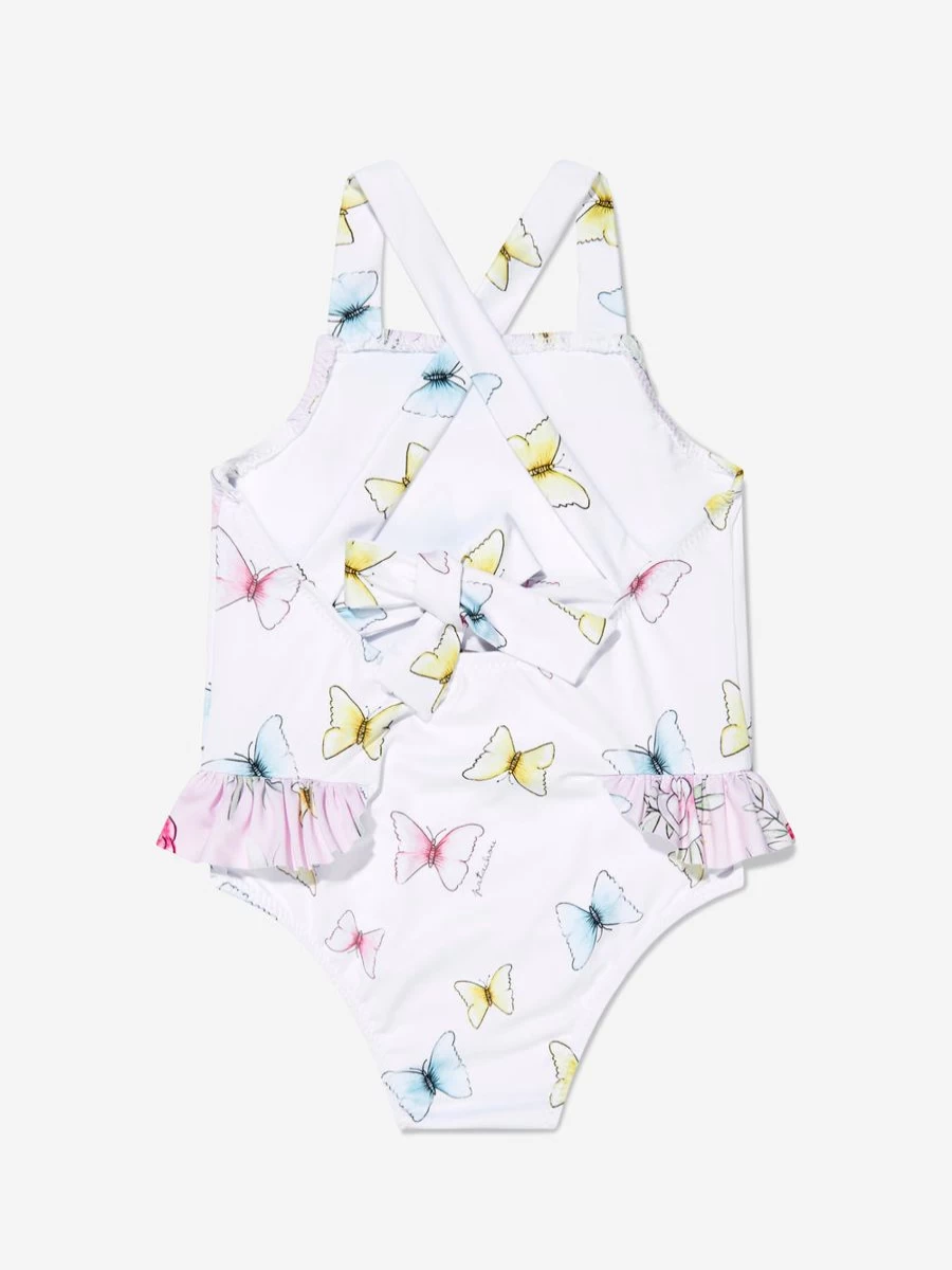Patachou Baby Girls White Butterflies Swimsuit for Toddlers