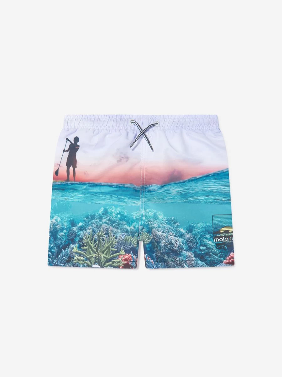 Molo Baby Boys' Ocean Explore Niko Multicolored Swim Shorts